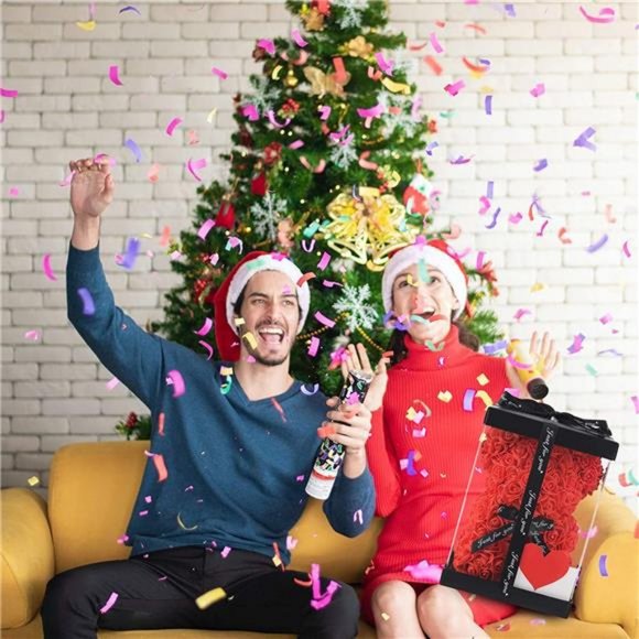 Valentines Day for Her - Rose Flower Bear w/Clear Clear Box 10 Inch (Red) - Picture 7 of 7